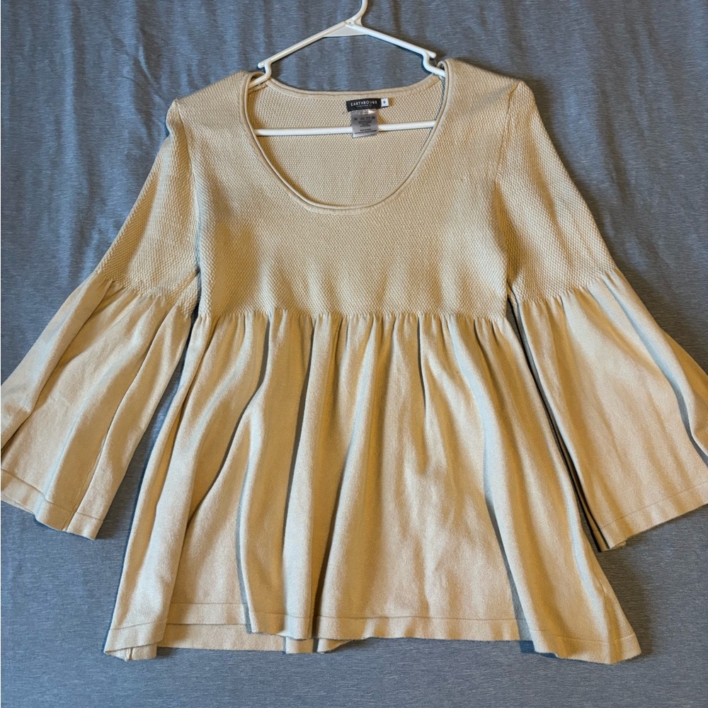 H&M Cream Tunic with Flared Sleeves